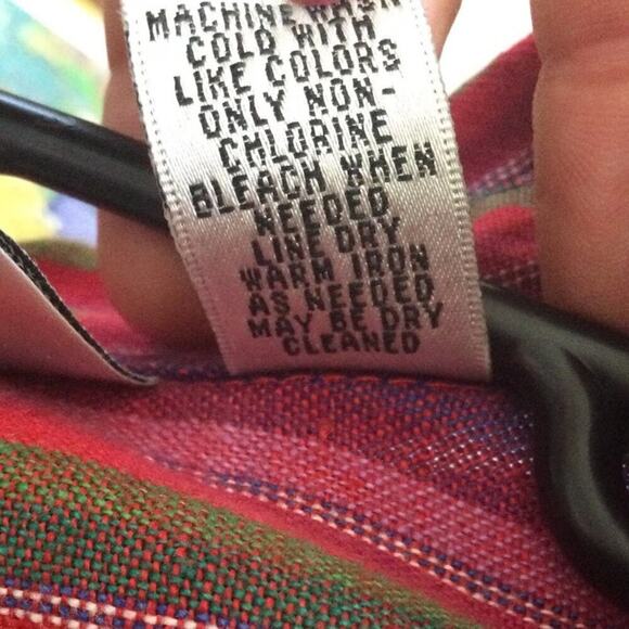 Chico’s Womens Linen Jacket Size Medium Red Rainbow Boho Festival Hippie Beachy - Picture 11 of 12